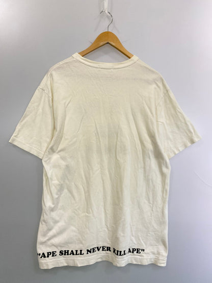 【中古品】【メンズ】 A BATHING APE アベイシングエイプ APE 4 HUMAN Tシャツ ショートスリーブ 142-250611-AS-8-min サイズ：L カラー：ホワイト 万代Net店
