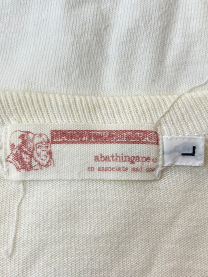 【中古品】【メンズ】 A BATHING APE アベイシングエイプ APE 4 HUMAN Tシャツ ショートスリーブ 142-250611-AS-8-min サイズ：L カラー：ホワイト 万代Net店