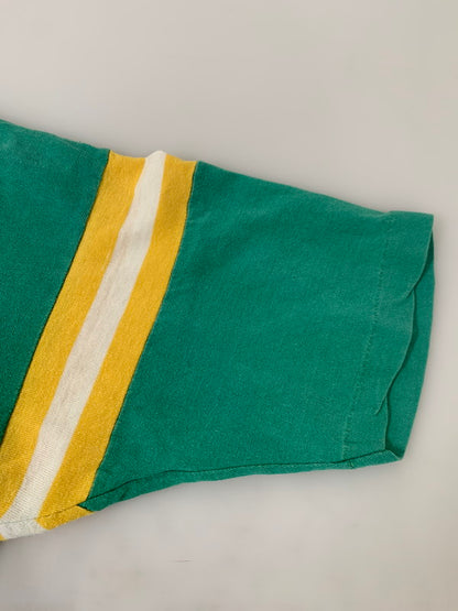 【現状渡し品】【メンズ】 COLLEGIATE PACIFIC カレッジエイトパシフィック 80-90'S FOOTBALL TEE ショートスリーブ 146-250610-AS-46-min サイズ：M カラー：グリーン 万代Net店
