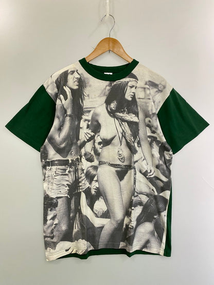 【中古品】【メンズ】 NINE BLOCKS ナインブロック FULL GRAPHIC TEE ショートスリーブ 142-250611-AS-33-min サイズ：L カラー：ホワイト/グリーン 万代Net店