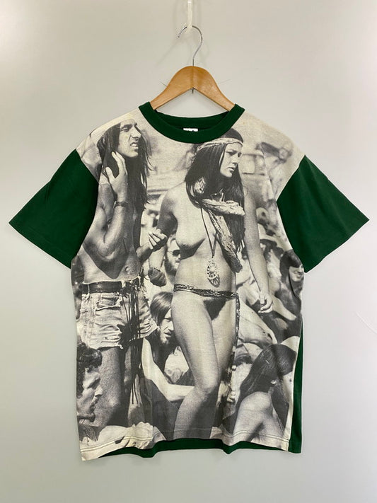 【中古品】【メンズ】 NINE BLOCKS ナインブロック FULL GRAPHIC TEE ショートスリーブ 142-250611-AS-33-min サイズ：L カラー：ホワイト/グリーン 万代Net店