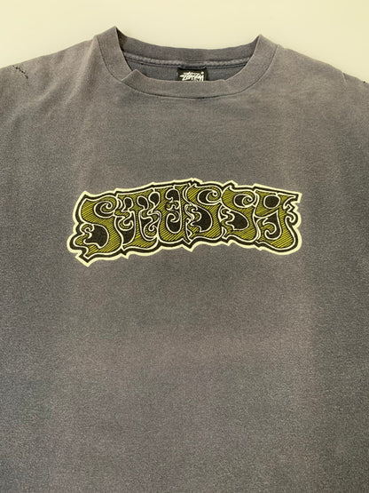 【現状渡し品】【メンズ】 OLD STUSSY オールドステューシー 80'S後期 LOGO PRINT TEE ショートスリーブ 142-250611-AS-37-min サイズ：L カラー：グレー 万代Net店