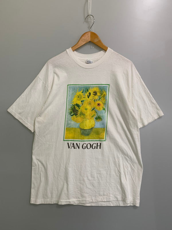 【中古品】【メンズ】 VAN GOGH ファンゴッホ ひまわり 80S ART TEE ショートスリーブ 146-250611-AS-46-min サイズ：XL カラー：ホワイト 万代Net店