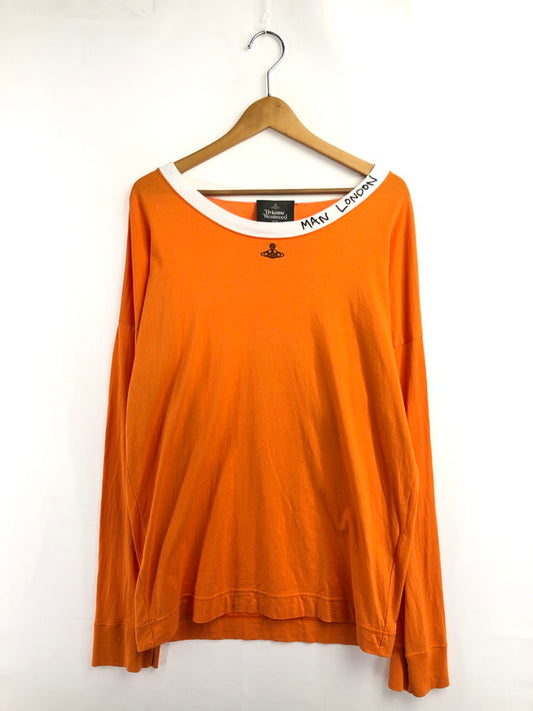 【中古品】【メンズ】 VIVIENNE WESTWOOD MAN ヴィヴィアンウエストウッド マン HIGH NECK L/S TEE VW-LP-72596 ハイネック ロングスリーブ Ｔシャツ トップス 141-260426-rt-03-tagh サイズ：46 カラー：オレンジ 万代Net店