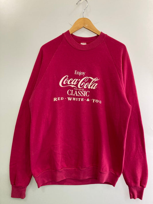 【現状渡し品】【メンズ】 JERZEES ジャージーズ 80S COCA-COLA SWEAT スウェットシャツ 146-250609-ks-17-min サイズ：XL カラー：ピンク 万代Net店
