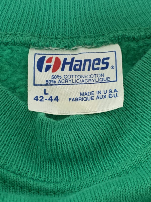【中古品】【メンズ】 HANES ヘインズ 80S ST.JOHNS RAGLAN SWEAT スウェット 146-250609-ks-29-min サイズ：L カラー：グリーン 万代Net店