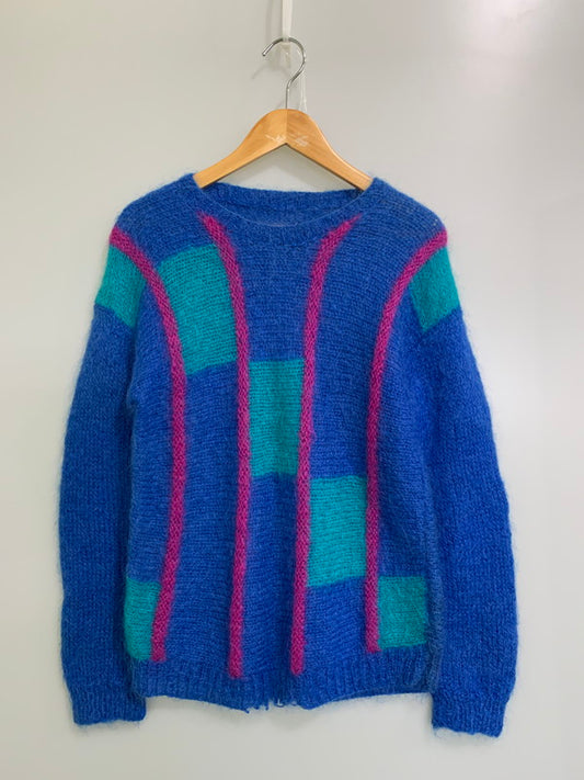 【中古品】【メンズ】 UK VINTAGE 80S MOHAIR KNIT モヘアニット セーター 146-250610-AS-30-min カラー：ブルー/ピンク 万代Net店