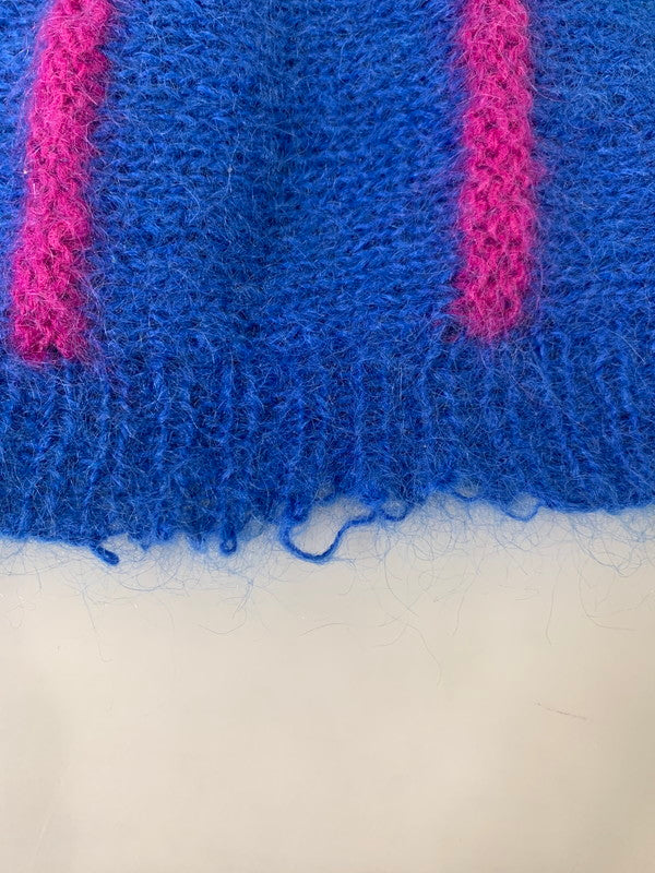 【中古品】【メンズ】 UK VINTAGE 80S MOHAIR KNIT モヘアニット セーター 146-250610-AS-30-min カラー：ブルー/ピンク 万代Net店