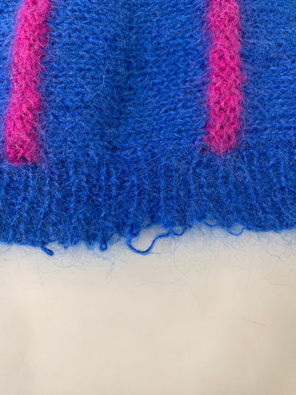 【中古品】【メンズ】 UK VINTAGE 80S MOHAIR KNIT モヘアニット セーター 146-250610-AS-30-min カラー：ブルー/ピンク 万代Net店