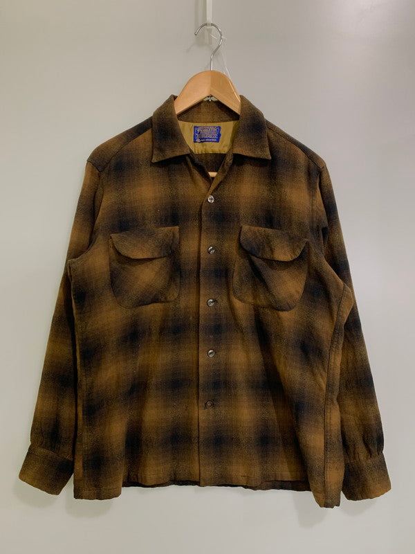 【現状渡し品】【メンズ】 PENDLETON ペンドルトン 60S BOARDSHIRT ボードシャツ ロングスリーブ 146-250611-AS-53-min サイズ：M カラー：ブラウン 万代Net店