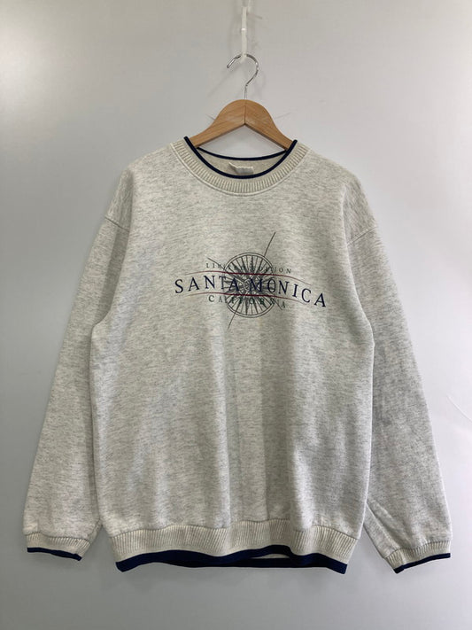 【中古品】【メンズ】 DIPORT USA 80S SANTA MONICA PRINT SWEAT SHIRT スウェット トレーナー 146-250617-AS-50-min サイズ：L カラー：オフホワイト系 万代Net店