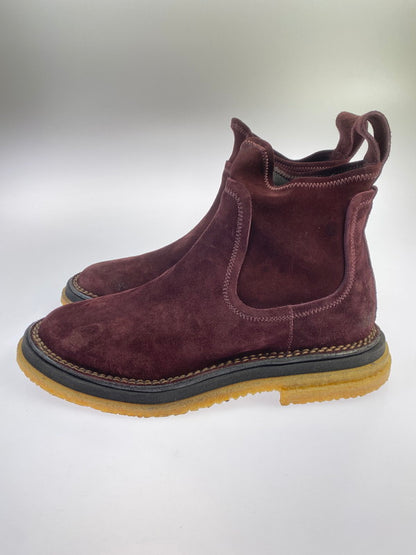 【中古品】【メンズ】 BUTTERO ブッテロ クレープソール スエード チェルシーブーツ 靴 シューズ 164-250617-AS-8-min サイズ：40 カラー：ワインレッド系 万代Net店