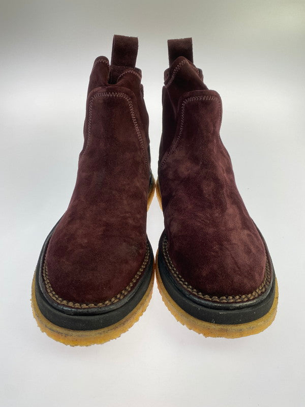 【中古品】【メンズ】 BUTTERO ブッテロ クレープソール スエード チェルシーブーツ 靴 シューズ 164-250617-AS-8-min サイズ：40 カラー：ワインレッド系 万代Net店