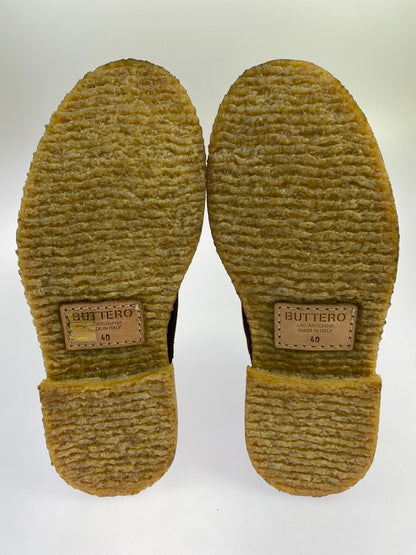 【中古品】【メンズ】 BUTTERO ブッテロ クレープソール スエード チェルシーブーツ 靴 シューズ 164-250617-AS-8-min サイズ：40 カラー：ワインレッド系 万代Net店