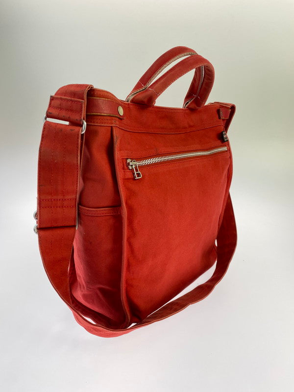 【中古品】【メンズ/レディース】 PORTER ポーター NAKED 2WAY TOTE BAG 667-09785 ネイキッド ツーウェイ トートバッグ カバン 188-250613-jt-14-min カラー：レッド 万代Net店