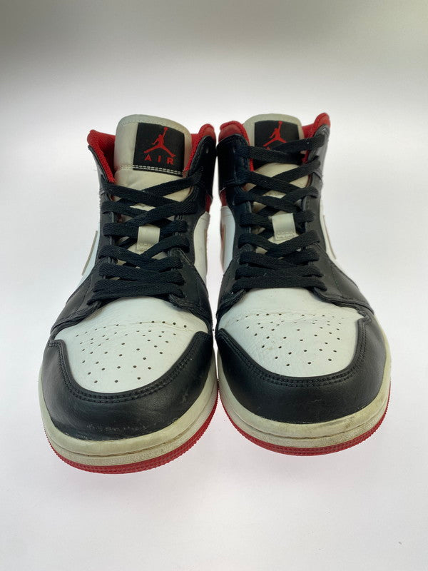 【現状渡し品】【メンズ】 NIKE ナイキ 554724-122 AIR JORDAN 1 MID GYM RED 靴 シューズ スニーカー 160-250610-AS-11-min サイズ：27.5cm カラー：ホワイト/ブラック/レッド 万代Net店