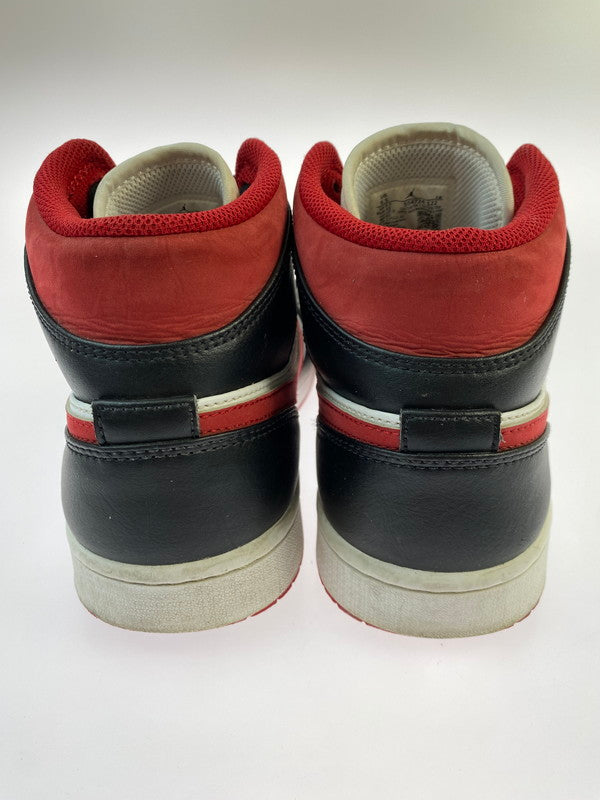 【現状渡し品】【メンズ】 NIKE ナイキ 554724-122 AIR JORDAN 1 MID GYM RED 靴 シューズ スニーカー 160-250610-AS-11-min サイズ：27.5cm カラー：ホワイト/ブラック/レッド 万代Net店