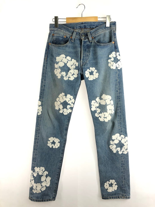 【中古品】【メンズ】 DENIM TEARS デニムティアーズ × LEVI'S リーバイス 501 COTTON WREATH JEANS 501 コットンリースジーンズ 153-251028-rt-10-tag サイズ：W28 カラー：ライトインディゴ 万代Net店
