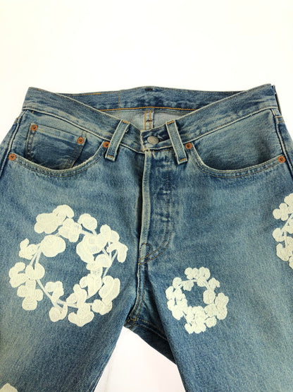 【中古品】【メンズ】 DENIM TEARS デニムティアーズ × LEVI'S リーバイス 501 COTTON WREATH JEANS 501 コットンリースジーンズ 153-251028-rt-10-tag サイズ：W28 カラー：ライトインディゴ 万代Net店
