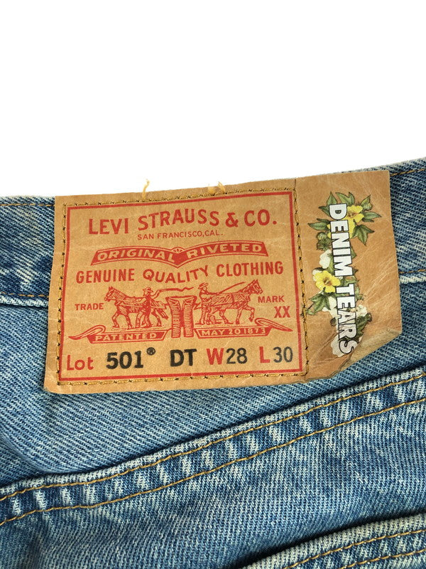 【中古品】【メンズ】 DENIM TEARS デニムティアーズ × LEVI'S リーバイス 501 COTTON WREATH JEANS 501 コットンリースジーンズ 153-251028-rt-10-tag サイズ：W28 カラー：ライトインディゴ 万代Net店