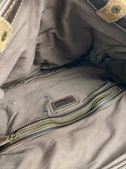 【中古品】【メンズ】 RALPH LAUREN ラルフローレン 90S 2WAY SHOULDER BAG ショルダーバッグ カバン 188-250625-AS-28-min カラー：グリーン/ブラウン 万代Net店