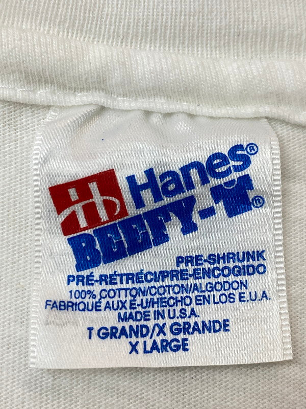 【中古品】【メンズ】 HANES ヘインズ 90S NOBODY KNOWS I'M ELVIS PRINT TEE Tシャツ トップス 146-250710-ks-38-min サイズ：XL カラー：ホワイト 万代Net店