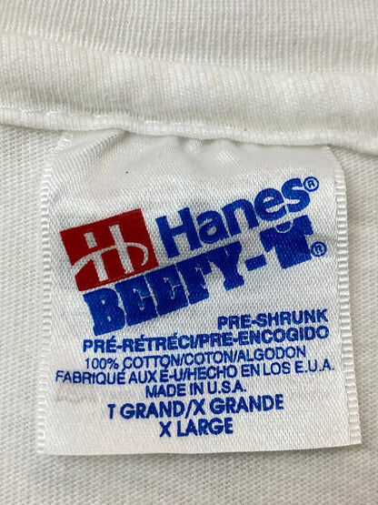 【中古品】【メンズ】 HANES ヘインズ 90S NOBODY KNOWS I'M ELVIS PRINT TEE Tシャツ トップス 146-250710-ks-38-min サイズ：XL カラー：ホワイト 万代Net店