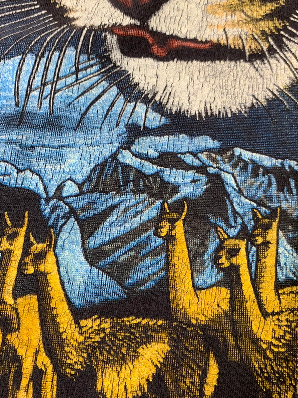 【中古品】【メンズ】 ZIP IT LONDON ジップイットロンドン 90S ANIMAL PRINT SHIRT 90年代 アニマル プリント Tシャツ トップス 146-250616-jt-12-min サイズ：XL カラー：ブラック 万代Net店