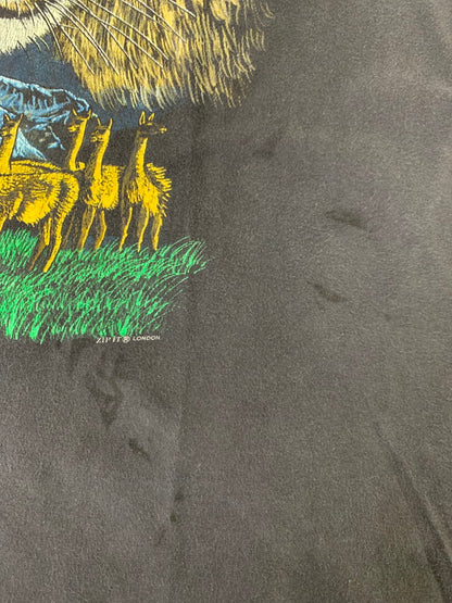 【中古品】【メンズ】 ZIP IT LONDON ジップイットロンドン 90S ANIMAL PRINT SHIRT 90年代 アニマル プリント Tシャツ トップス 146-250616-jt-12-min サイズ：XL カラー：ブラック 万代Net店