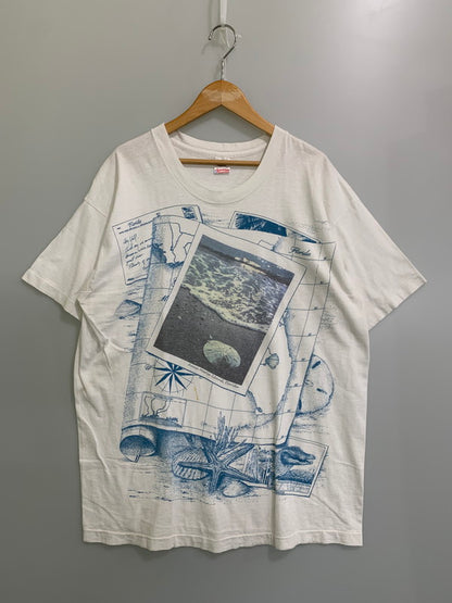 【中古品】【メンズ】 ANNA MARIA ISLAND 80S PICTURE PRINT SHIRT アンナマリアアイランド 80年代 ピクチャー プリント Tシャツ トップス 146-250616-jt-11-min サイズ：XL カラー：ホワイト 万代Net店