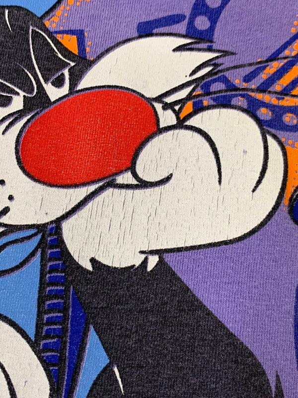 【中古品】【メンズ】 LOONEY TUNES ルーニー・テューンズ 90S NOT IN THIS LIFE TIME TEE 90年代 プリントTシャツ トップス 146-250616-jt-14-min カラー：パープル 万代Net店