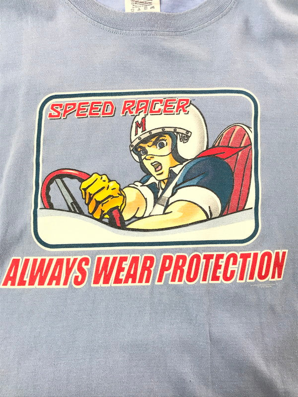 【中古品】【メンズ】 SPEED RACER スピード レーサー 00’s ALWAYS WEAR PROTECTION TEE 2000年代 オールウェイズ プロテクション Tシャツ トップス 146-260430-rt-02-tagh サイズ：L カラー：ライトブルー 万代Net店