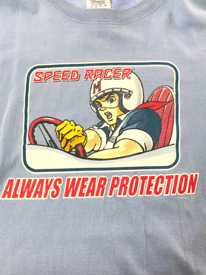 【中古品】【メンズ】 SPEED RACER スピード レーサー 00’s ALWAYS WEAR PROTECTION TEE 2000年代 オールウェイズ プロテクション Tシャツ トップス 146-260430-rt-02-tagh サイズ：L カラー：ライトブルー 万代Net店