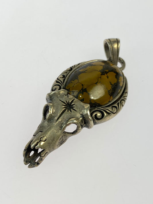 【中古品】【メンズ】 SAAD PENDANT TOP 925 サード バッファロースカル 石付 トップ アクセサリー 191-250619-yn-08-min カラー：シルバー 万代Net店