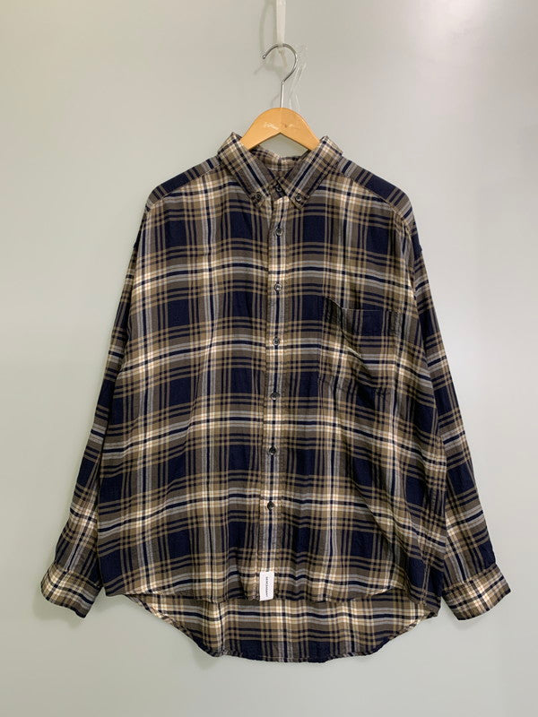 【中古品】【メンズ】 DESCENDANT ディセンダント 21SS HYANNIS B.D LS SHIRT ロングスリーブ チェックシャツ 142-250611-AS-41-min サイズ：1 カラー：ネイビー/ブラウン系 万代Net店