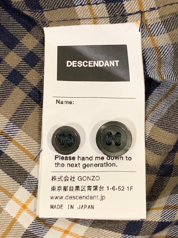 【中古品】【メンズ】 DESCENDANT ディセンダント 21SS HYANNIS B.D LS SHIRT ロングスリーブ チェックシャツ 142-250611-AS-41-min サイズ：1 カラー：ネイビー/ブラウン系 万代Net店
