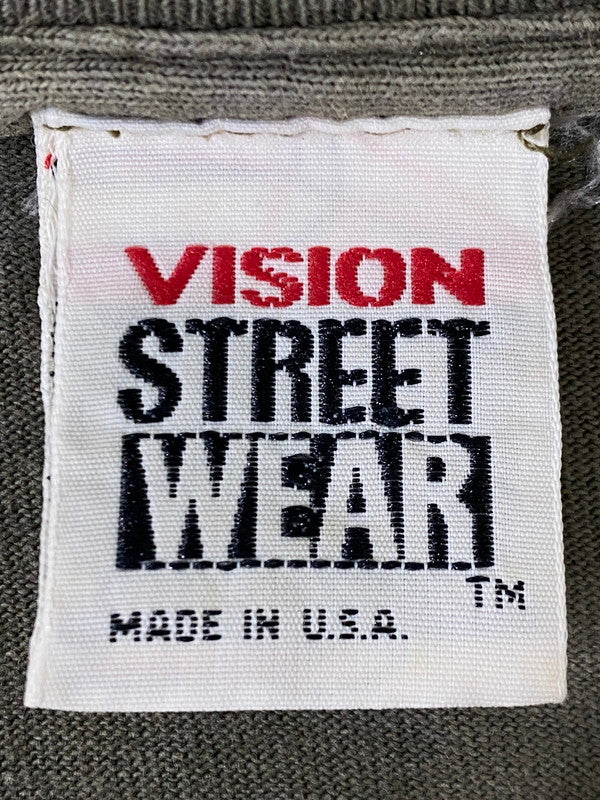 【中古品】【メンズ】 VISION STREET WEAR 90's LOGO TEE ヴィジョンストリートウェア ロゴ Tシャツ 半袖Tシャツ トップス 146-250613-yn-12-min カラー：オリーブグリーン 万代Net店