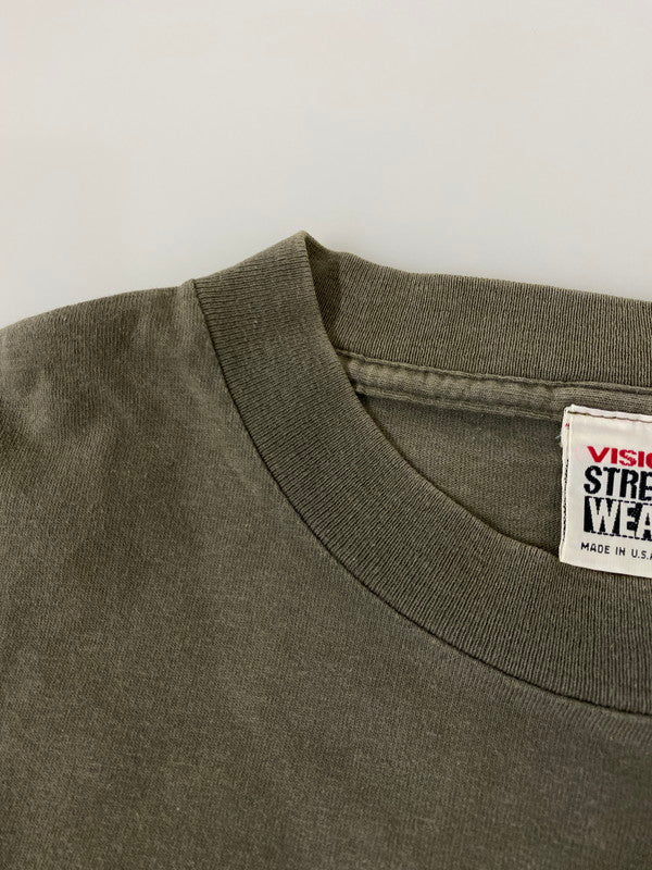 【中古品】【メンズ】 VISION STREET WEAR 90's LOGO TEE ヴィジョンストリートウェア ロゴ Tシャツ 半袖Tシャツ トップス 146-250613-yn-12-min カラー：オリーブグリーン 万代Net店