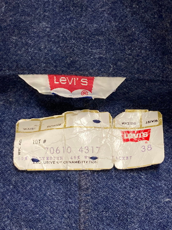 【中古品】【メンズ】 Levi's リーバイス 70S WOOL RIDERS JACKET 70610-4317 70年代 ウール ライダースジャケット メンズ アウター 146-250728-em-09-min サイズ：38 カラー：インディゴブルー 万代Net店