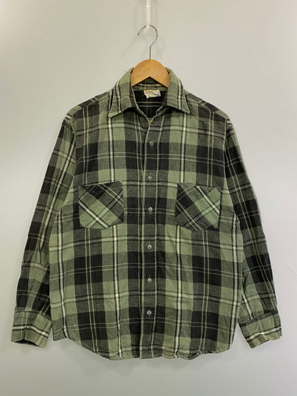 【中古品】【メンズ】 BIG MAC ビッグマック 70S HEAVY FLANNEL SHIRT BOX SILHOUETTE 70年代 ヘヴィー フランネル チェック シャツ メンズ トップス 長袖 146-250616-em-36-min サイズ：M カラー：グリーン/グレー（チェック） 万代Net店