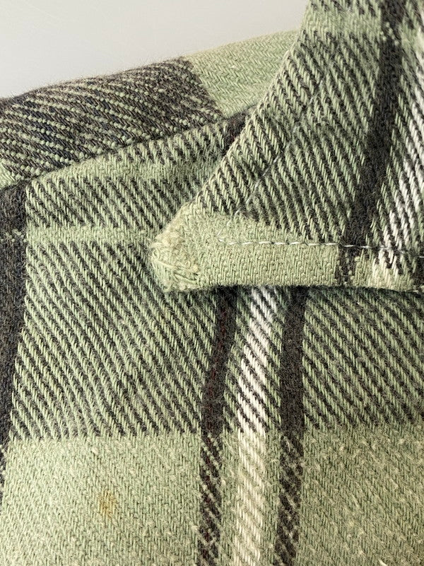 【中古品】【メンズ】 BIG MAC ビッグマック 70S HEAVY FLANNEL SHIRT BOX SILHOUETTE 70年代 ヘヴィー フランネル チェック シャツ メンズ トップス 長袖 146-250616-em-36-min サイズ：M カラー：グリーン/グレー（チェック） 万代Net店