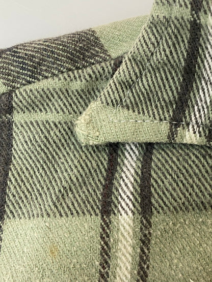 【中古品】【メンズ】 BIG MAC ビッグマック 70S HEAVY FLANNEL SHIRT BOX SILHOUETTE 70年代 ヘヴィー フランネル チェック シャツ メンズ トップス 長袖 146-250616-em-36-min サイズ：M カラー：グリーン/グレー（チェック） 万代Net店