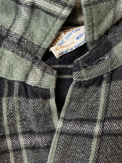 【中古品】【メンズ】 BIG MAC ビッグマック 70S HEAVY FLANNEL SHIRT BOX SILHOUETTE 70年代 ヘヴィー フランネル チェック シャツ メンズ トップス 長袖 146-250616-em-36-min サイズ：M カラー：グリーン/グレー（チェック） 万代Net店