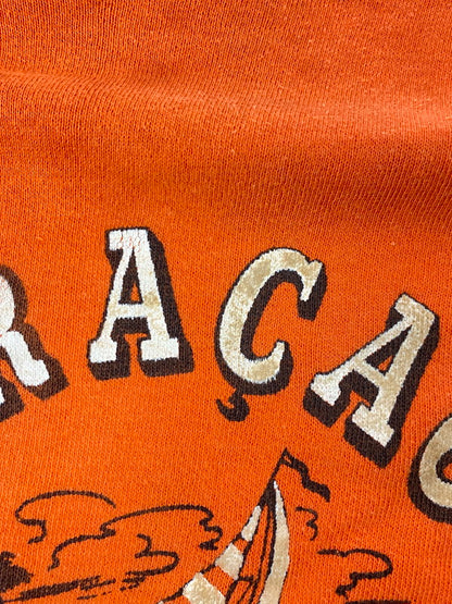 【中古品】【メンズ】 CURACAO キュラソー 60S CURACAO S S SWEATSHIRT 60年代 キュラソー 半袖 スウェット シャツ 半袖 トレーナー プリントＴシャツ 146-250616-em-35-min カラー：オレンジ 万代Net店