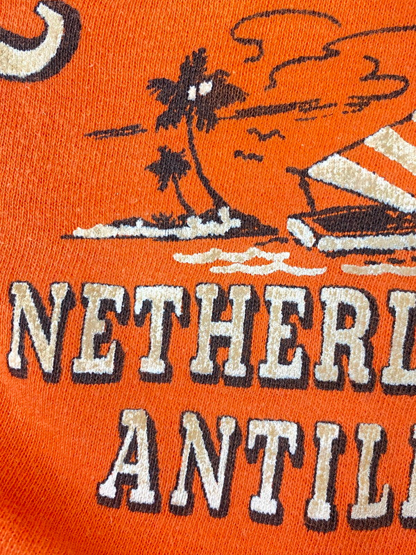 【中古品】【メンズ】 CURACAO キュラソー 60S CURACAO S S SWEATSHIRT 60年代 キュラソー 半袖 スウェット シャツ 半袖 トレーナー プリントＴシャツ 146-250616-em-35-min カラー：オレンジ 万代Net店