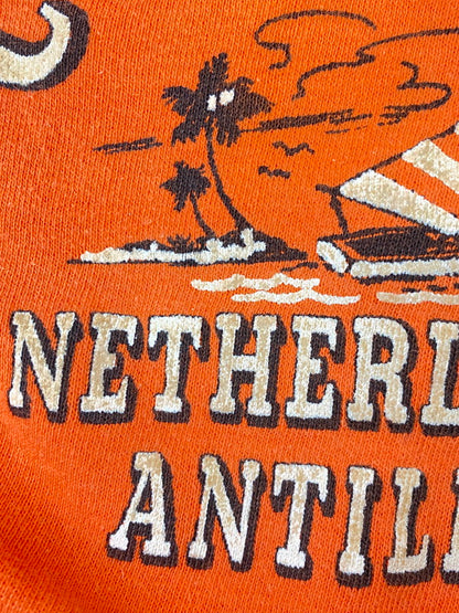 【中古品】【メンズ】 CURACAO キュラソー 60S CURACAO S S SWEATSHIRT 60年代 キュラソー 半袖 スウェット シャツ 半袖 トレーナー プリントＴシャツ 146-250616-em-35-min カラー：オレンジ 万代Net店