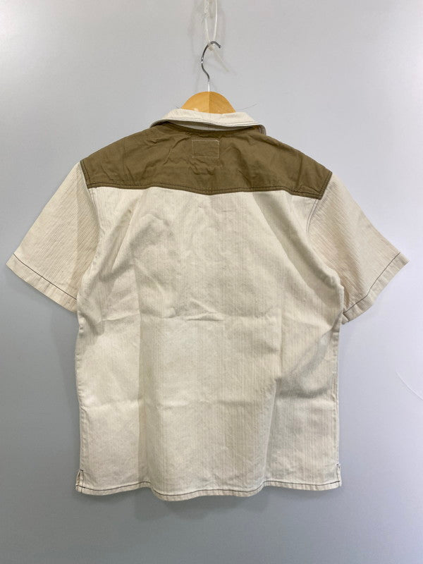 【中古品】【メンズ】 WAVERLY ウェーバリー 50S RANDOM PICKET LACE-UP SHIRT 50年代 ランダム ピケ レースアップ シャツ ギミックポケット メンズ トップス 146-250616-em-34-min サイズ：M カラー：ホワイト/モカ 万代Net店