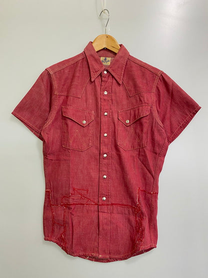 【中古品】【メンズ】 Wrangler ラングラー 50's 28MW WESTERN SHIRT 50年代 ウェスタンシャツ 半袖シャツ トップス 146-250613-yn-11-min カラー：レッド 万代Net店