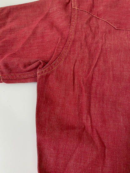 【中古品】【メンズ】 Wrangler ラングラー 50's 28MW WESTERN SHIRT 50年代 ウェスタンシャツ 半袖シャツ トップス 146-250613-yn-11-min カラー：レッド 万代Net店