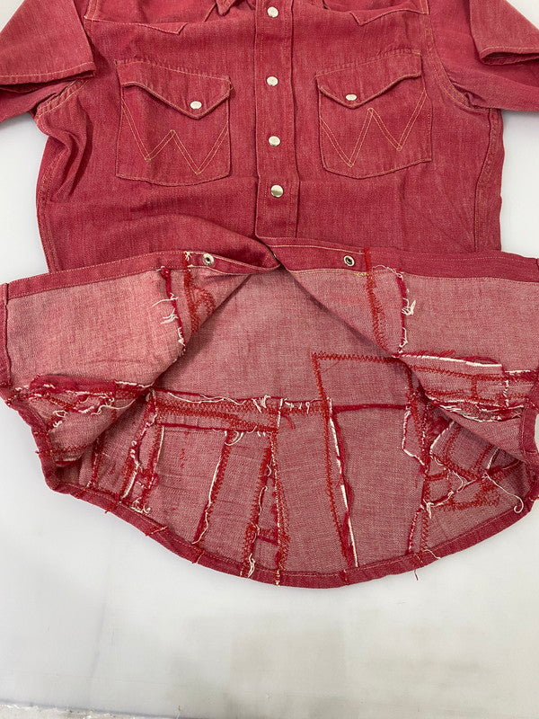 【中古品】【メンズ】 Wrangler ラングラー 50's 28MW WESTERN SHIRT 50年代 ウェスタンシャツ 半袖シャツ トップス 146-250613-yn-11-min カラー：レッド 万代Net店